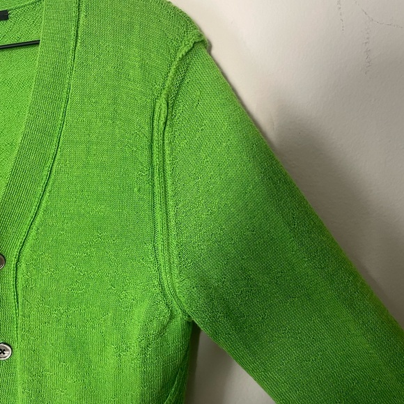 Avant garde Alpaca knit cardigan bright lime green made in Japan size small med - Picture 3 of 7